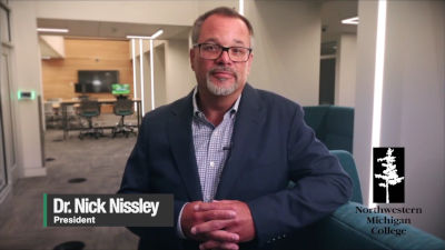 NMC President Nick Nissley in a frame from a recruiting video for NMC's new VP position