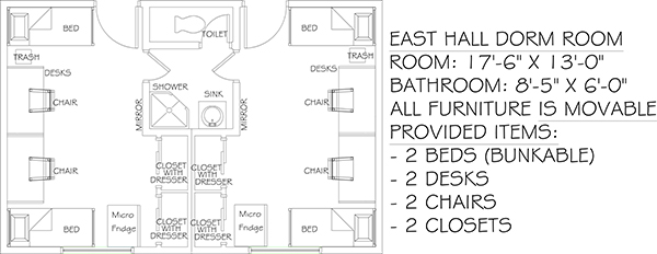 East Hall Dorm Room Layout