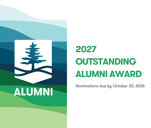Photo of NMC Alumni Badge and OAA nomination form graphic