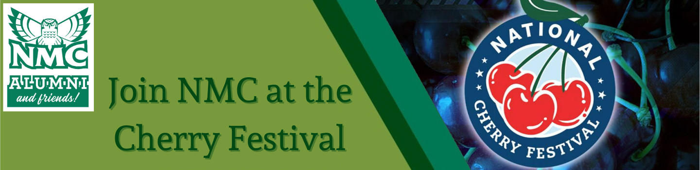 NMC Alumni and National Cherry Festival logos