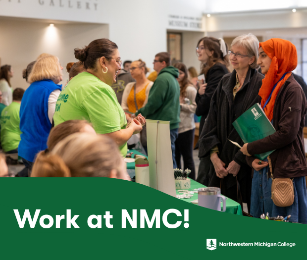 Working at NMC graphic with photo of NMC HR staff
