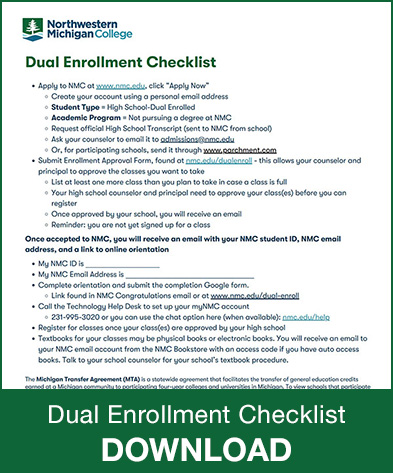 Dual enrollment checklist download link