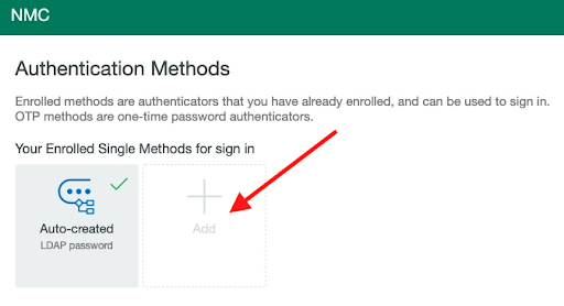 Authentication method screen illustration