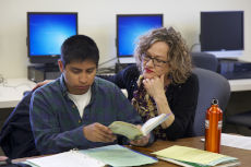 NMC photo of a student and advisor