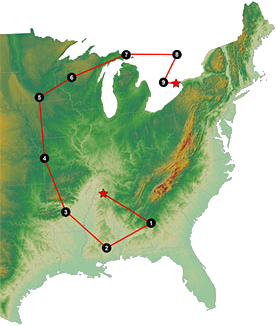 Air Race Classic course map