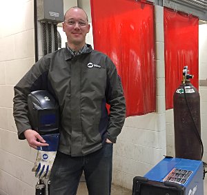 Welding instructor Devan DePauw and equipment