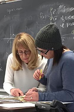 Photo of NMC math instructor Mary Burget and student