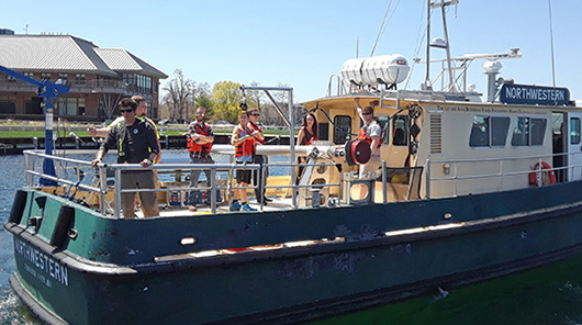 NMC Marine Tech students conduct multibeam sonar operations aboard RV Northwestern