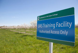 UAS training facility sign
