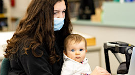 NMC Visual Communications program student Gabby Edgcombe and her daughter