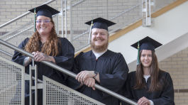 2022 NMC grads Bridget Bernhard, David Myers and Olivia Rockwood