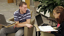Two NMC international students chatting