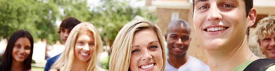 Photo of smiling college students