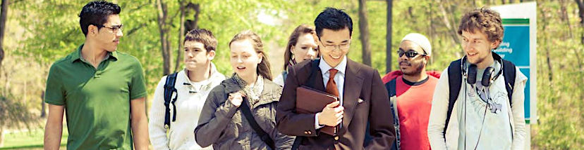 International students on campus