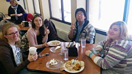 Commitment scholarship students in the NMC cafeteria