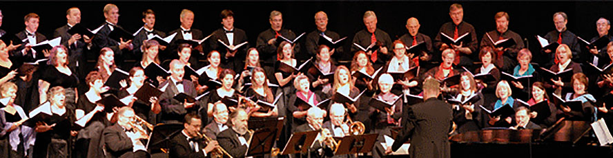 An NMC Choir performs with Chorale Director Jeffrey Cobb