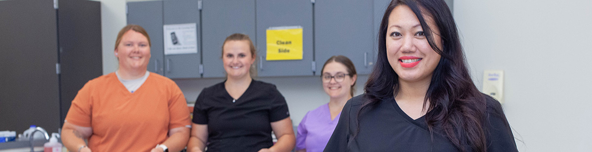 Dental Assistant program students in a dental lab