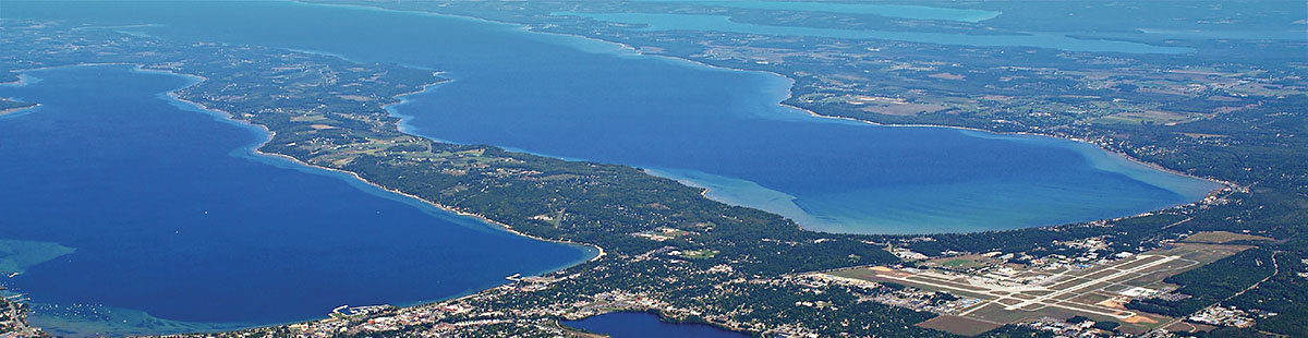 Aerial view of Grand Traverse Bay