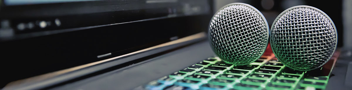 Photo of microphones and other equipment used in NMC's Audio Technology program