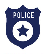 Police badge graphic illustrating the 100-percent job placement of NMC's Law Enforcement Program
