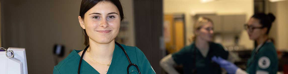 NMC nursing program students in the lab