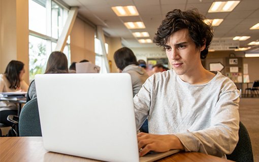 Student with a laptop