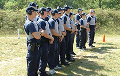 NMC Law Enforcement Program students on a shooting range practicing 