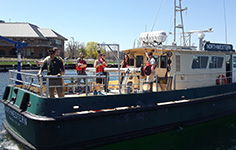 Photo of the NMC research vessel Northwestern, which is used for research by marine technology program students