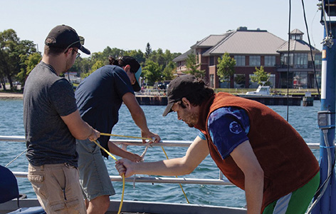 NMC Freshwater Studies Program students aboard the research vessel Northwestern 