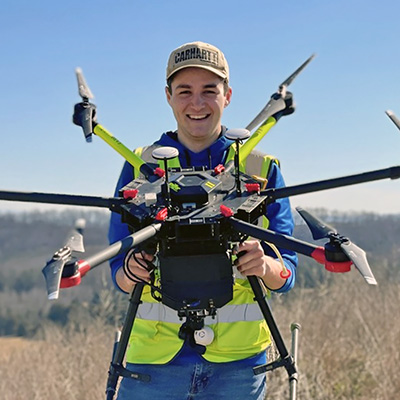 NMC Uncrewed Aerial Systems (UAS) Program student Trevor Van Helst