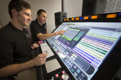 NMC Audio Technology program students use the program's Raven MTX mixing console