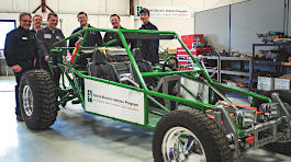 Hybrid test vehicle and students