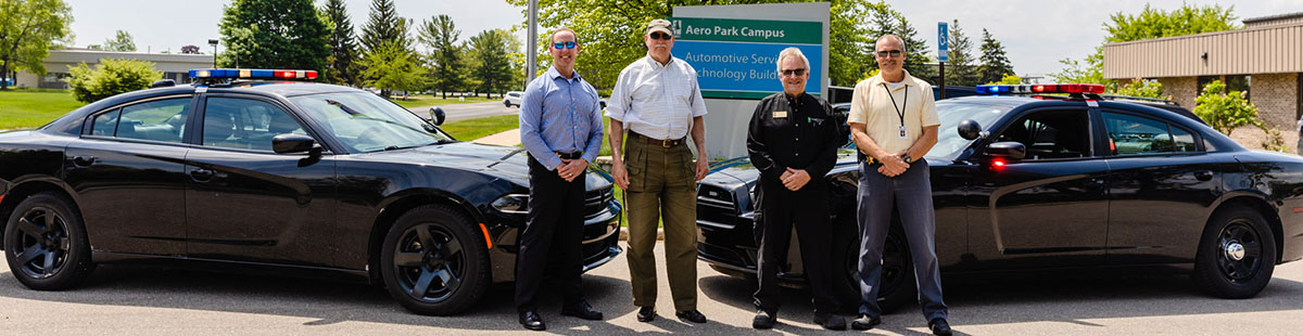 Police cars used by NMC's Police Academy law enforcement program