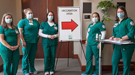 NMC nursing students at vaccination clinic