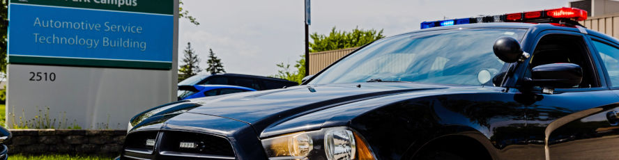 Photo of a police car donated to the NMC Law Enforcement / Police Academy program