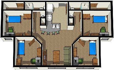 North Hall typical room layout