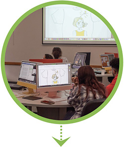 Photo of NMC visual communications program students taking part in a class