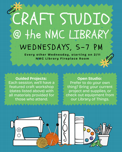 NMC Library Craft Studio Nights poster