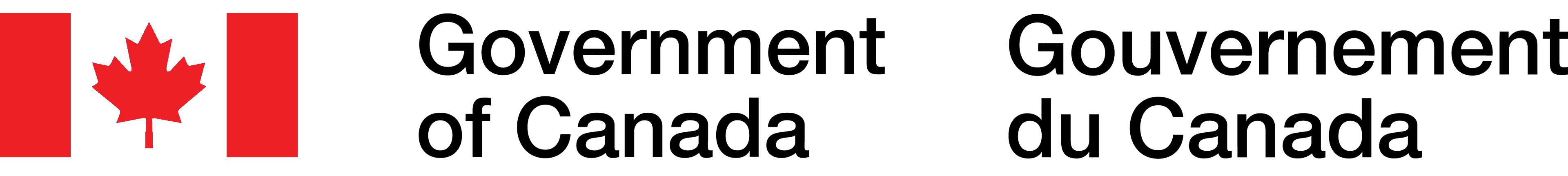 Canadian flag with Government of Canada in English and French