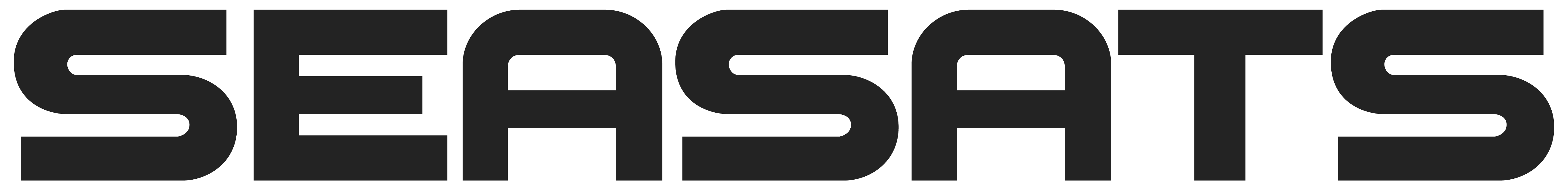 Seasats wordmark with black letters