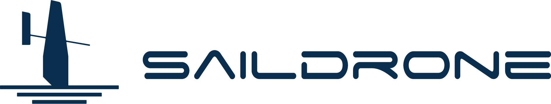 Saildrone logo and a sailboat silhouette
