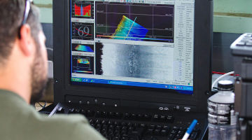 Custom Training image of a hydrographic sonar screen