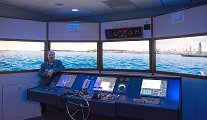 A demonstration of the Great Lakes Maritime Academy's state-of-the-art ship simulator