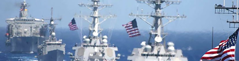 U.S Navy ships and the U.S. flag
