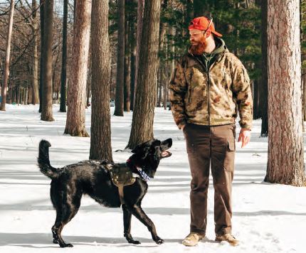 Luke Clark and service dog