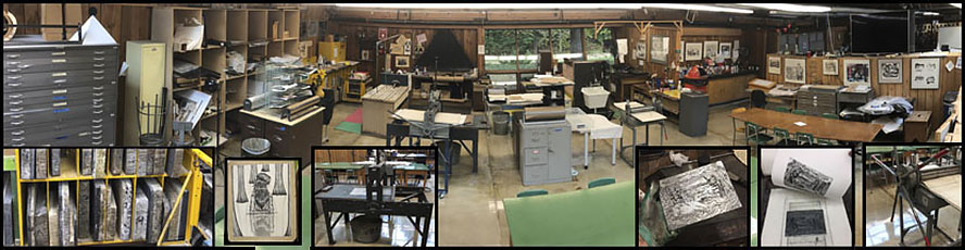 The printmaking studio in the Fine Arts building used by students in NMC's Arts / Fine Arts program