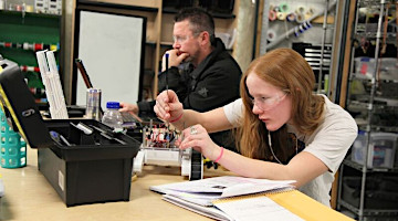 Student in the lab