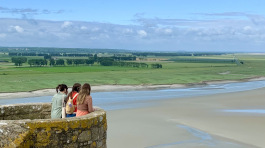 2022 France study abroad students at Mont St. Michel