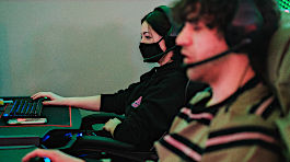 Two NMC Varsity Esports program team members