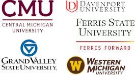 Logos of NMC University Center partner universities